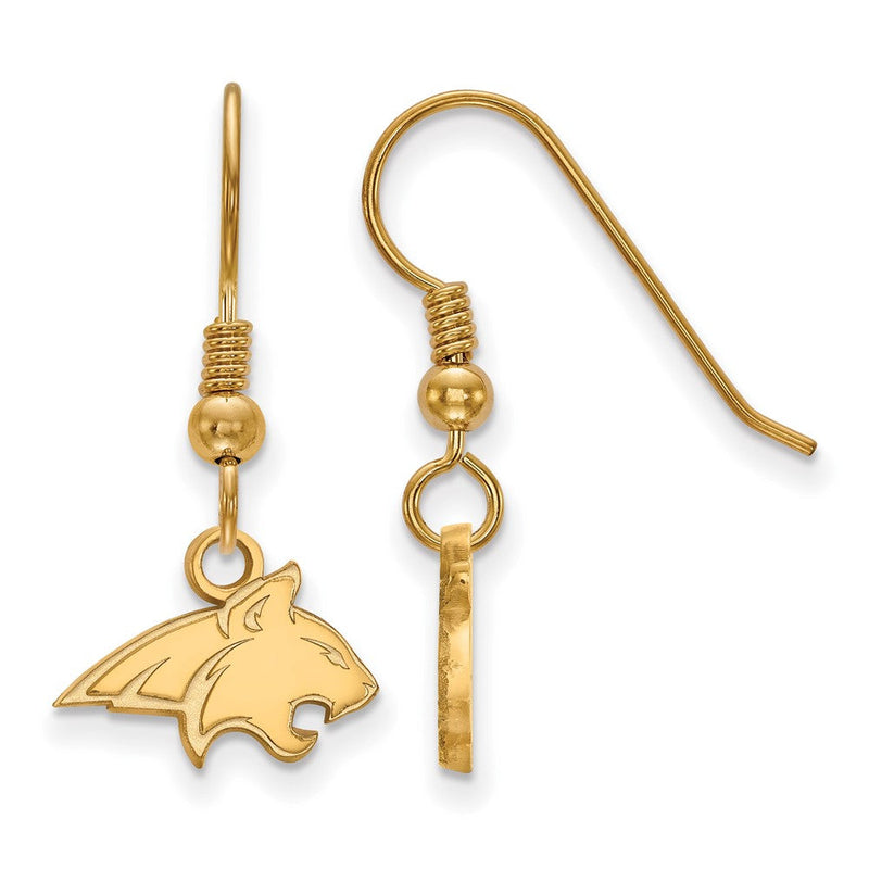 Vergoldet Sterlingsilber Logoart Montana State University Bobcat Extra Klein Hängend Draht Ohrringe
