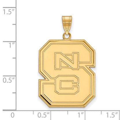 10K Gelbgold Logoart North Carolina State University N C S Extra Groß Anhänger