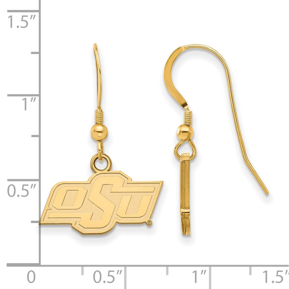 Vergoldet Sterlingsilber Logoart Oklahoma State University O S U Extra Klein Hängend Draht Ohrringe