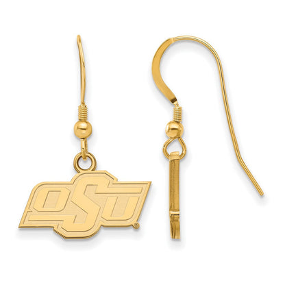 Vergoldet Sterlingsilber Logoart Oklahoma State University O S U Extra Klein Hängend Draht Ohrringe