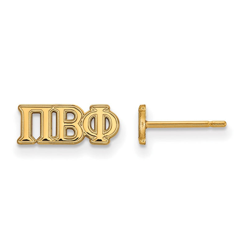 Vergoldet Sterlingsilber Logoart Pi Beta Phi Sorority Greek Buchstaben Extra Klein Ohrstecker