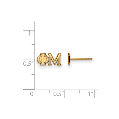 Vergoldet Sterlingsilber Logoart Phi Mu Sorority Greek Buchstaben Extra Klein Ohrstecker