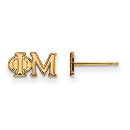 Vergoldet Sterlingsilber Logoart Phi Mu Sorority Greek Buchstaben Extra Klein Ohrstecker