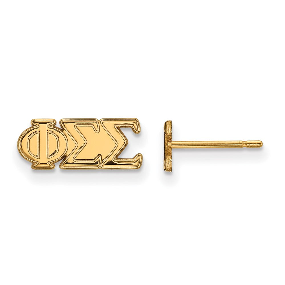 Vergoldet Sterlingsilber Logoart Phi Sigma Sorority Greek Buchstaben Extra Klein Ohrstecker