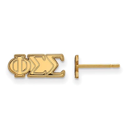 Vergoldet Sterlingsilber Logoart Phi Sigma Sorority Greek Buchstaben Extra Klein Ohrstecker
