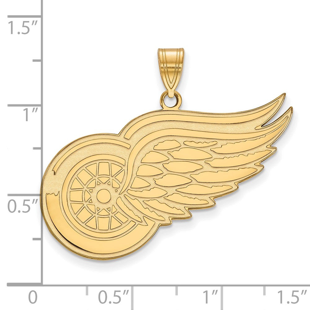10K Gelbgold Nhl Logoart Detroit Rot Flügel Extra Groß Anhänger