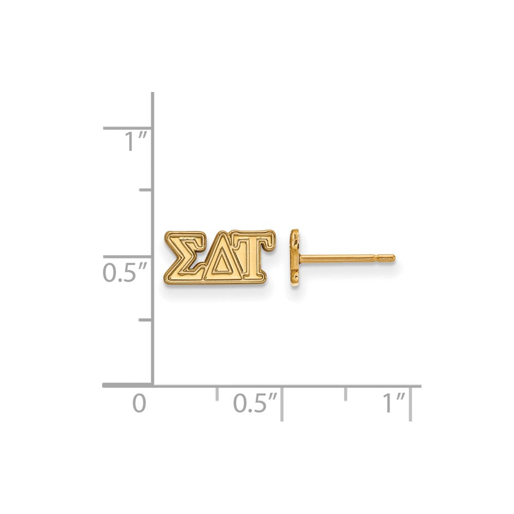 Vergoldet Sterlingsilber Logoart Sigma Delta Tau Sorority Greek Buchstaben Extra Klein Ohrstecker