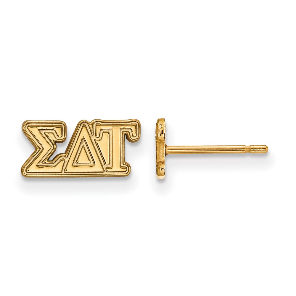 Vergoldet Sterlingsilber Logoart Sigma Delta Tau Sorority Greek Buchstaben Extra Klein Ohrstecker