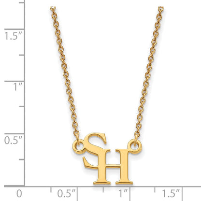 14K Gelbgold Logoart Sam Houston State University Klein Anhänger 18 Zoll Halskette