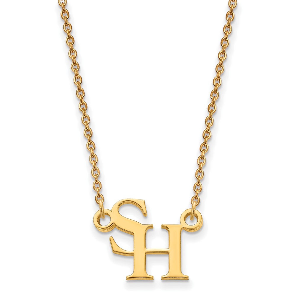 14K Gelbgold Logoart Sam Houston State University Klein Anhänger 18 Zoll Halskette