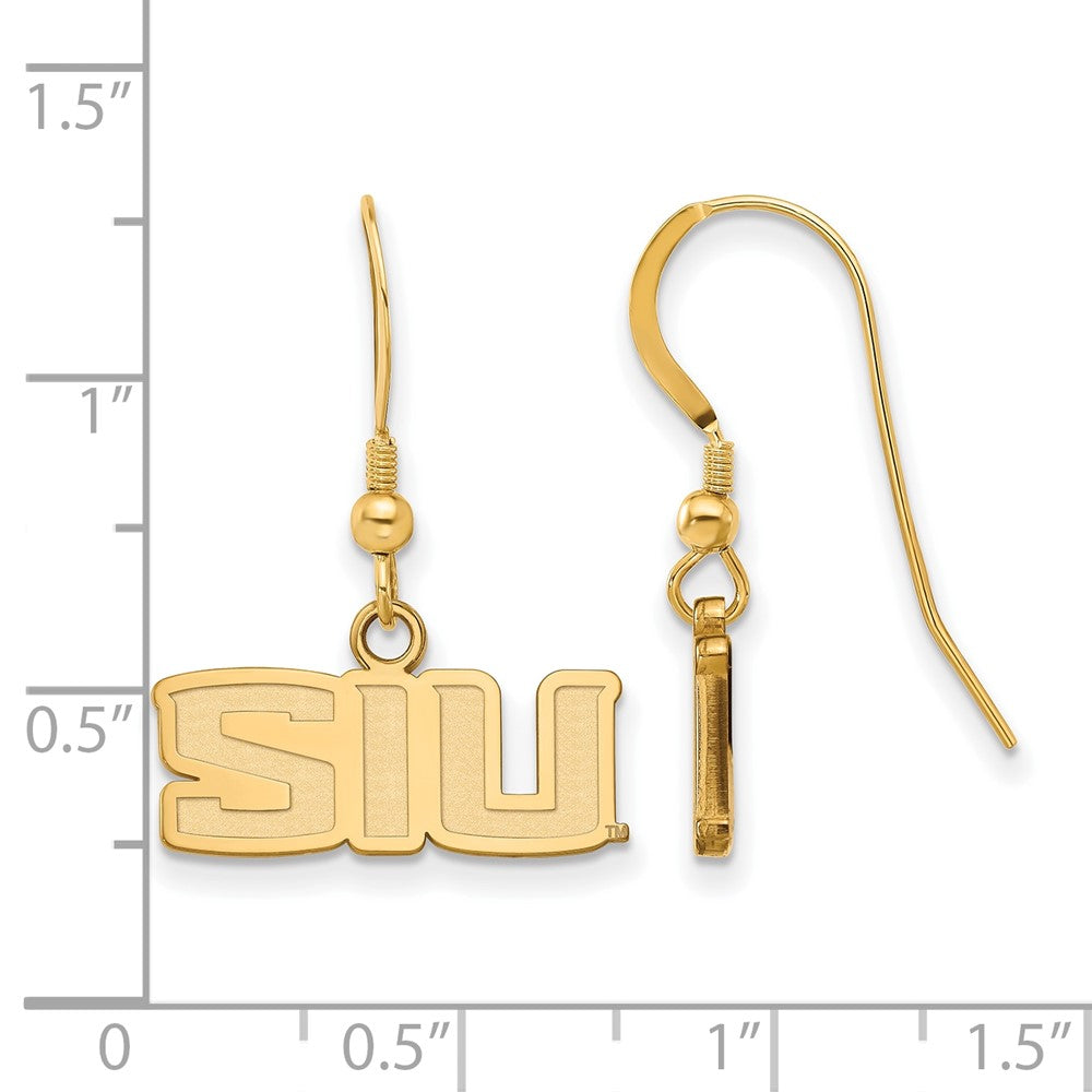 Vergoldet Sterlingsilber Logoart Southern Illinois University S I U Extra Klein Hängend Draht Ohrringe