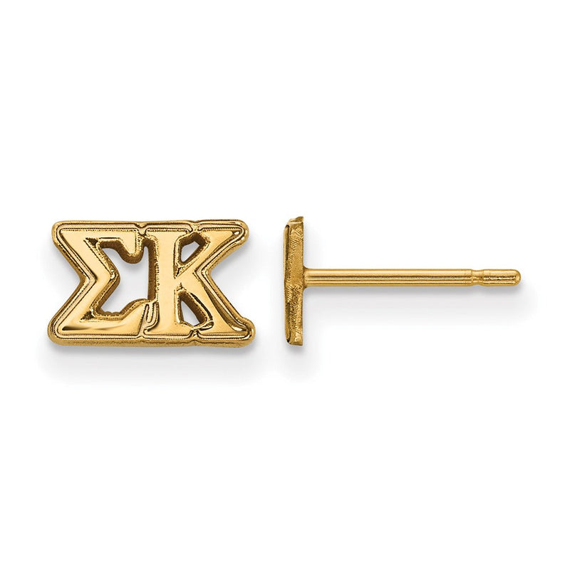 Vergoldet Sterlingsilber Logoart Sigma Kappa Sorority Greek Buchstaben Extra Klein Ohrstecker