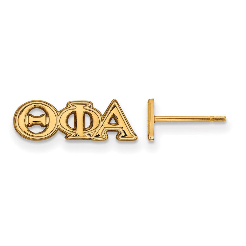 Vergoldet Sterlingsilber Logoart Theta Phi Alpha Sorority Greek Buchstaben Extra Klein Ohrstecker