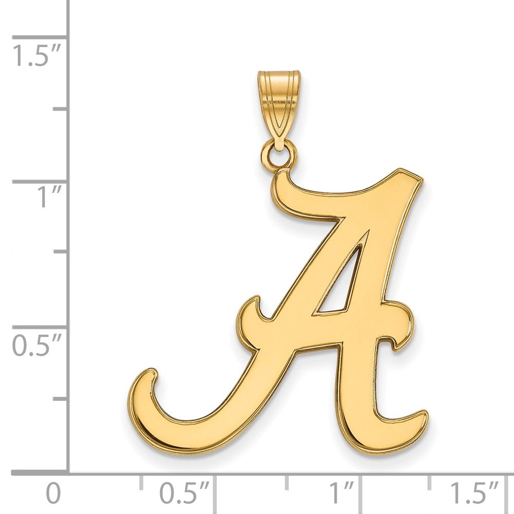 10K Gelbgold Logoart University Of Alabama Buchstabe A Extra Groß Anhänger