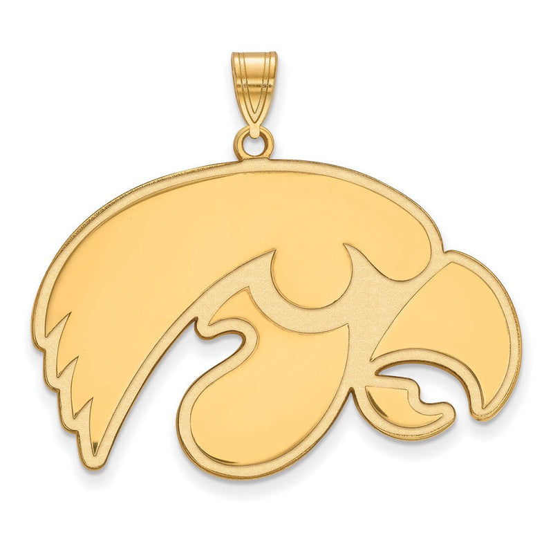 Vergoldet Sterlingsilber Logoart University Of Iowa Hawk Extra Groß Anhänger