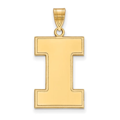 10K Gelbgold Logoart University Of Illinois Buchstabe I Extra Groß Anhänger