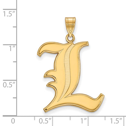 14K Gelbgold Logoart University Of Louisville Buchstabe L Extra Groß Anhänger