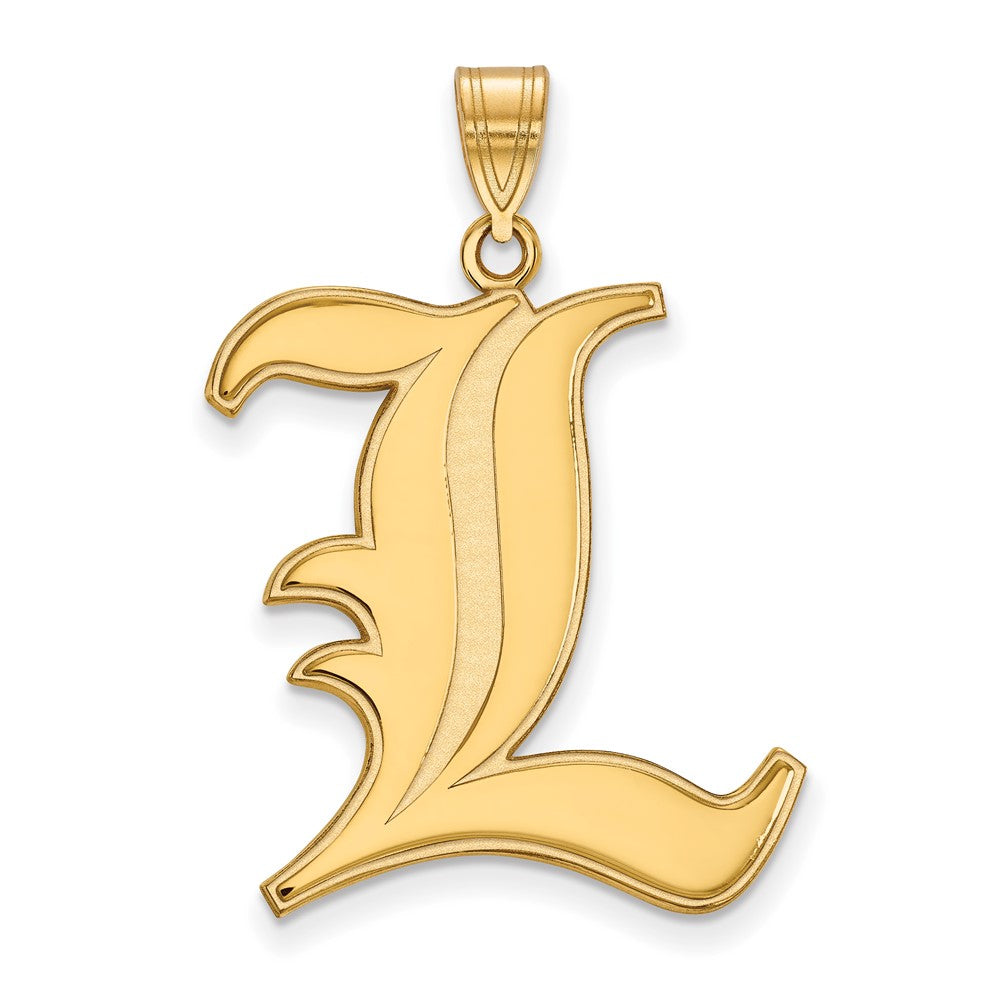 14K Gelbgold Logoart University Of Louisville Buchstabe L Extra Groß Anhänger
