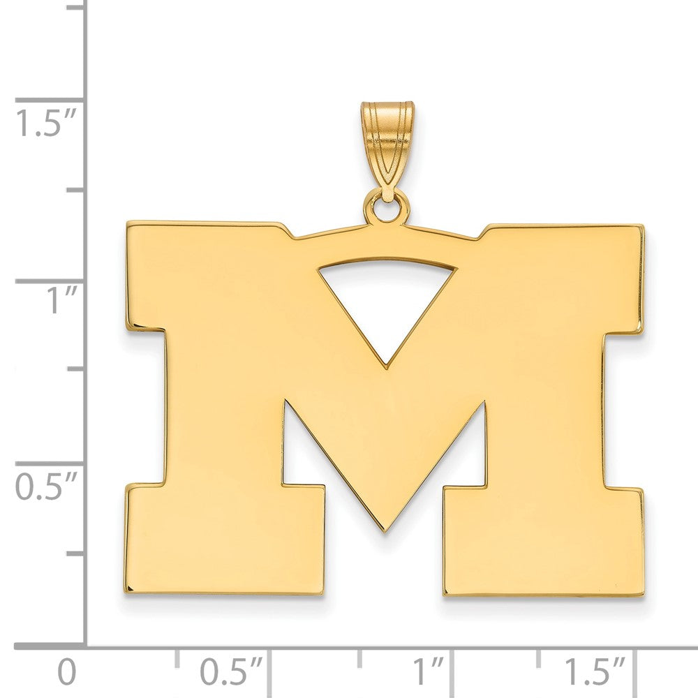 10K Gelbgold Logoart University Of Michigan Buchstabe M Extra Groß Anhänger