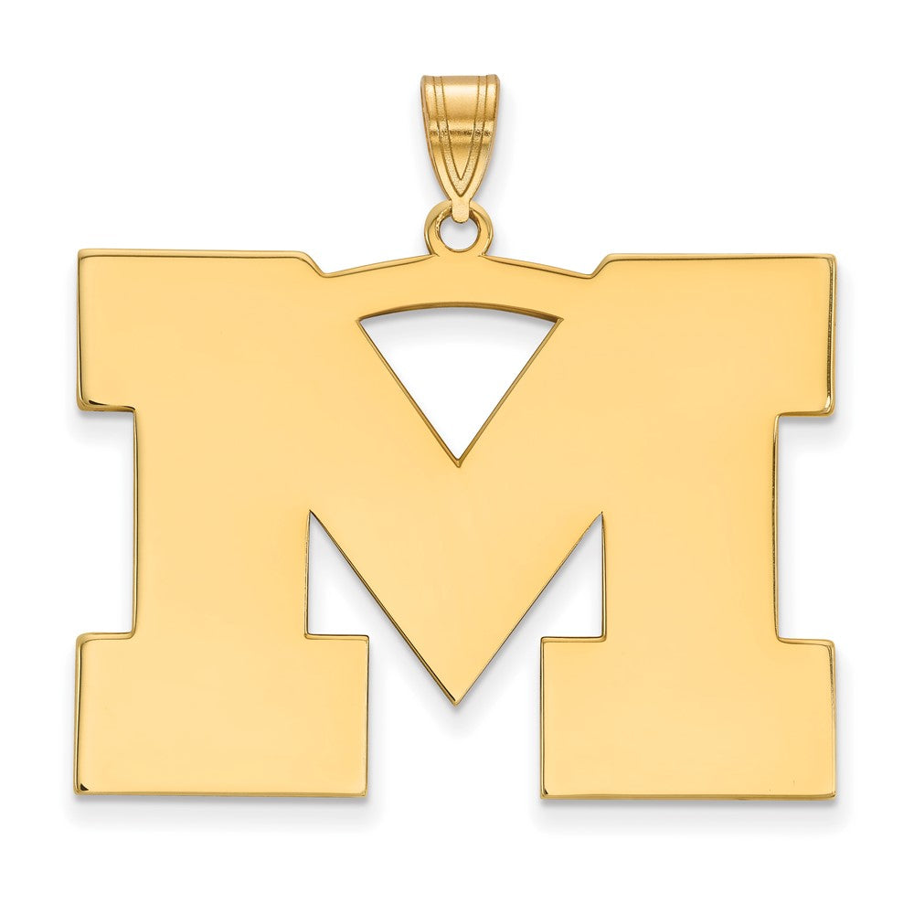 10K Gelbgold Logoart University Of Michigan Buchstabe M Extra Groß Anhänger