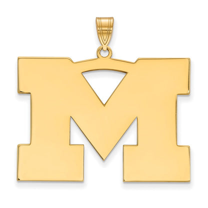 10K Gelbgold Logoart University Of Michigan Buchstabe M Extra Groß Anhänger