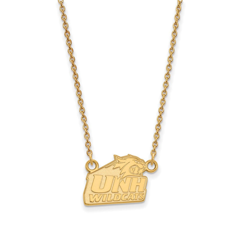 10K Gelbgold Logoart University Of New Hampshire Klein Anhänger 18 Zoll Halskette