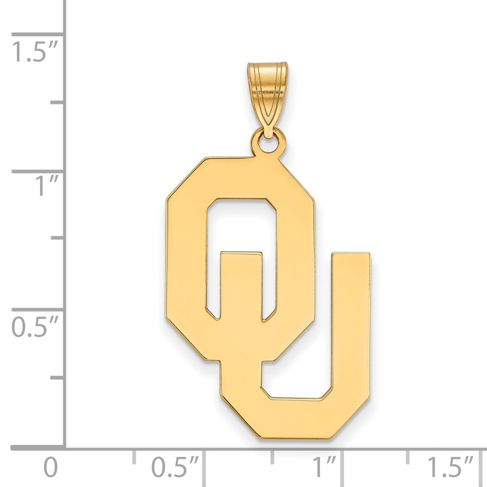 14K Gelbgold Logoart University Of Oklahoma O U Extra Groß Anhänger