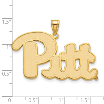 14K Gelbgold Logoart University Of Pittsburgh Extra Groß Anhänger