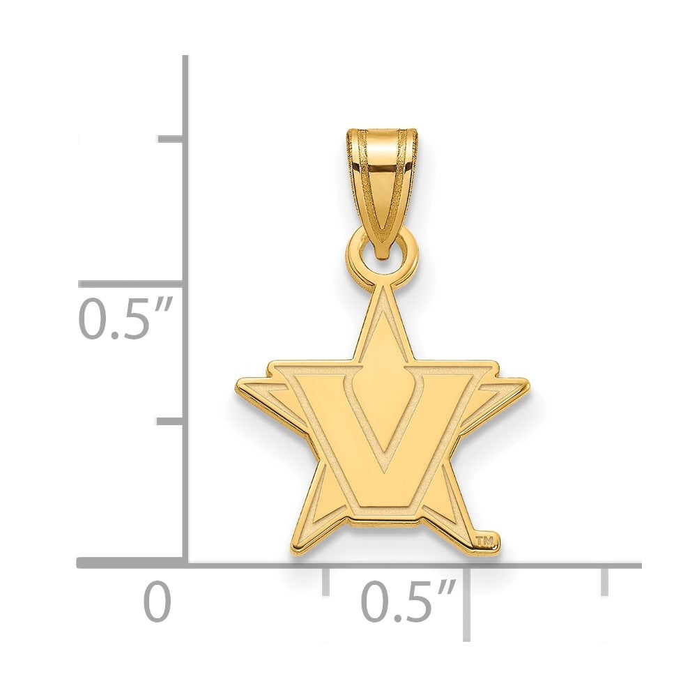 10K Gelbgold 10ky Logoart Vanderbilt University Klein Anhänger