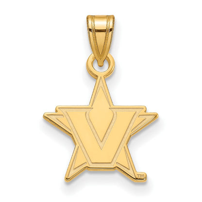 14K Gelbgold 14ky Logoart Vanderbilt University Klein Anhänger