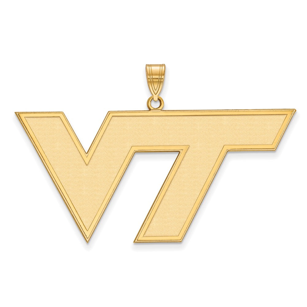 14K Gelbgold Logoart Virginia Tech V T Extra Groß Anhänger