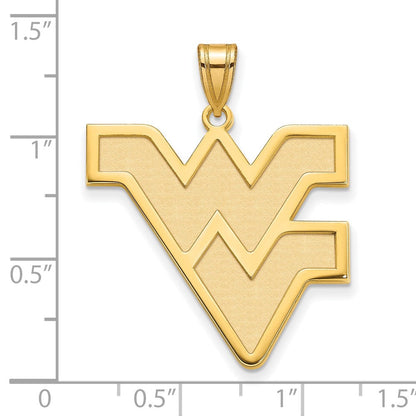 10K Gelbgold Logoart West Virginia University W V Extra Groß Anhänger