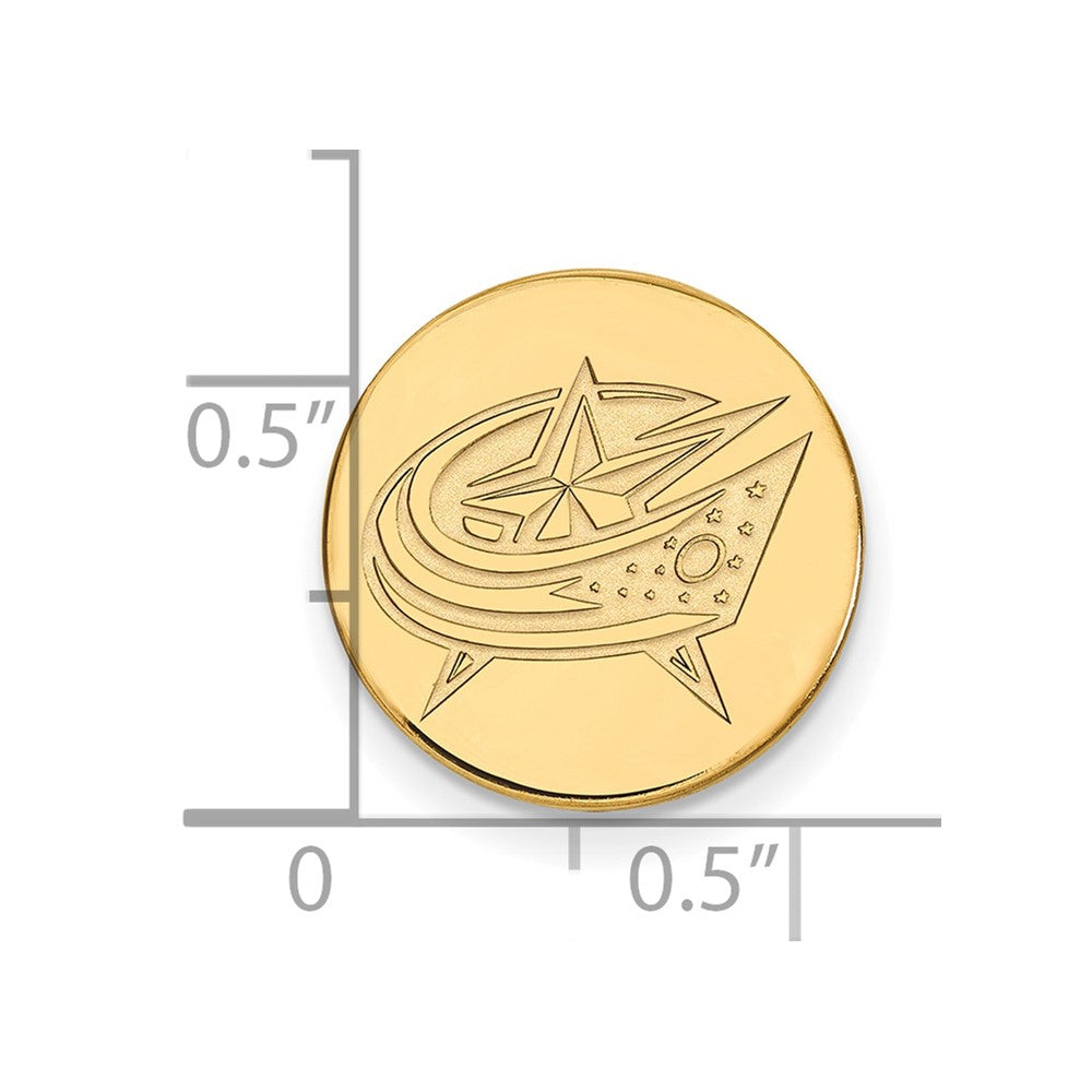14K Gelbgold Gold Nhl Logoart Columbus Blau Jacken Anstecknadel