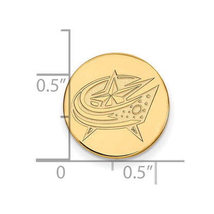 14K Gelbgold Gold Nhl Logoart Columbus Blau Jacken Anstecknadel