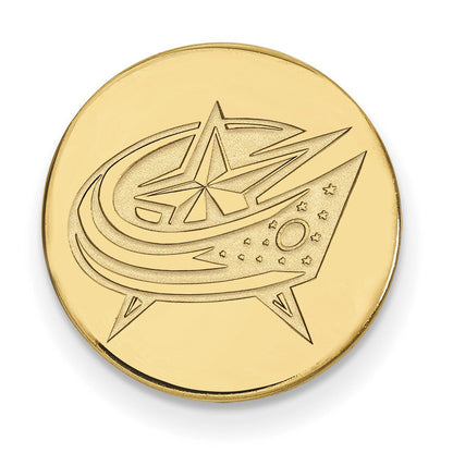 14K Gelbgold Gold Nhl Logoart Columbus Blau Jacken Anstecknadel
