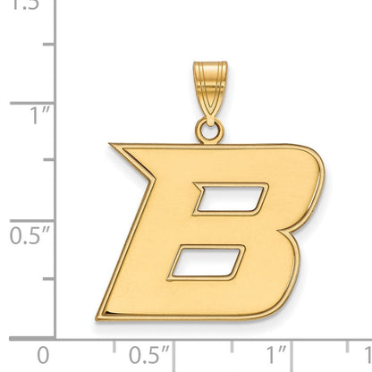 10K Gelbgold Logoart Boise State University Buchstabe B Groß Anhänger