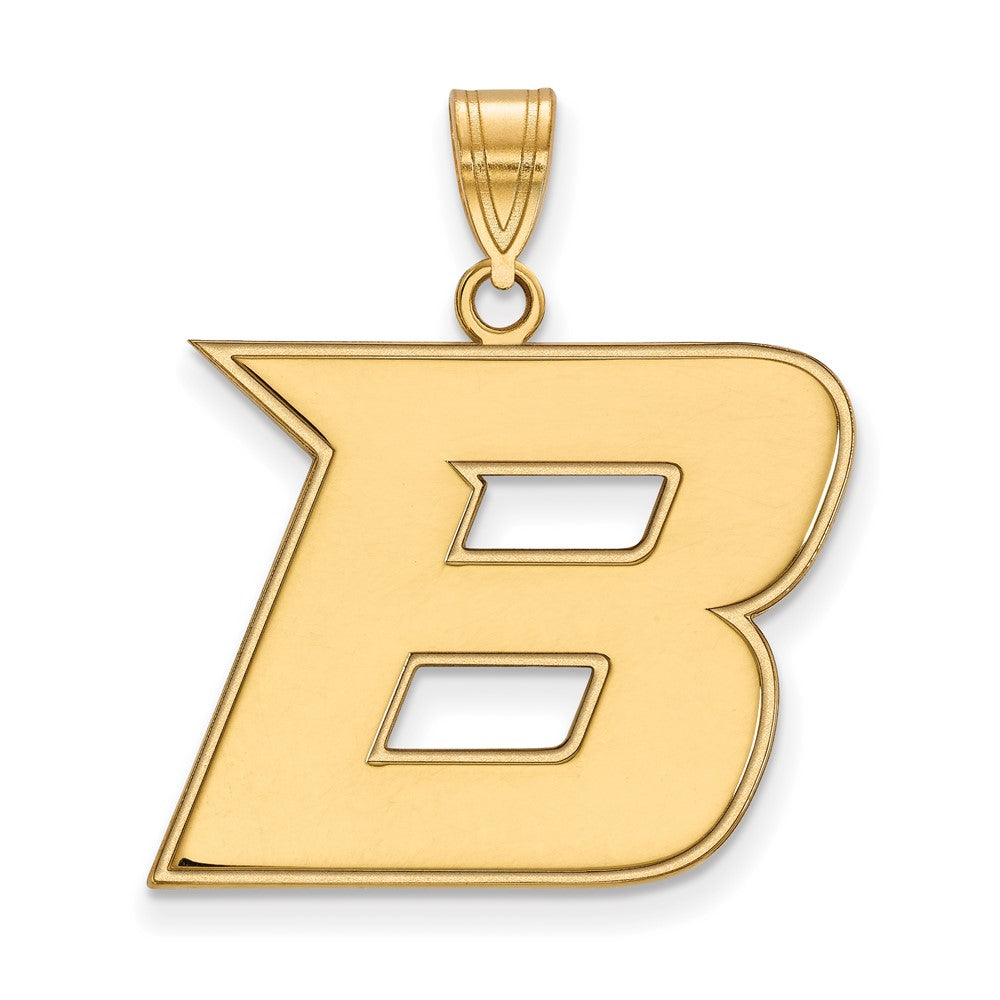 10K Gelbgold Logoart Boise State University Buchstabe B Groß Anhänger