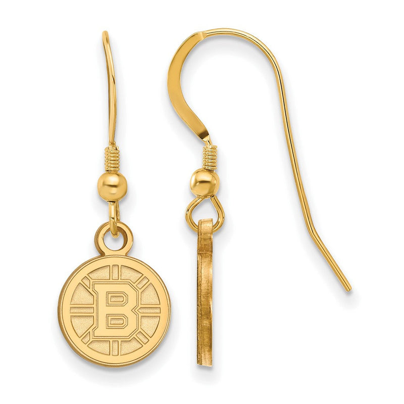Vergoldet Sterlingsilber Nhl Logoart Boston Bruins Extra Klein Ohrhänger