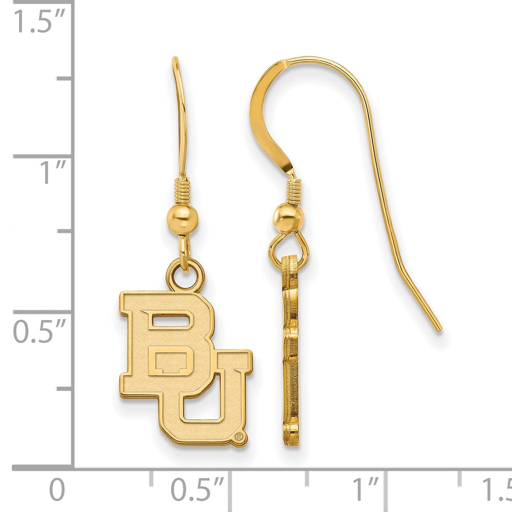 Vergoldet Sterlingsilber Logoart Baylor University Bears Klein Hängend Draht Ohrringe