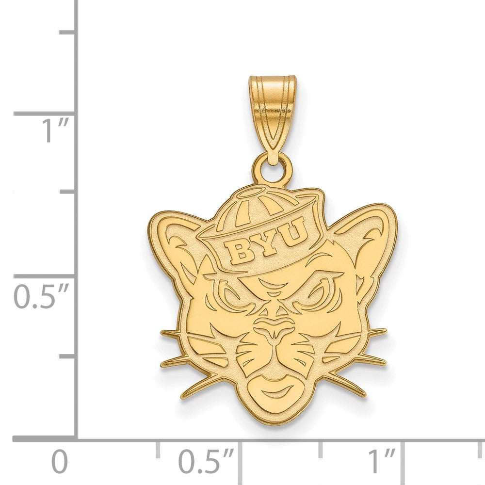 10K Gelbgold Logoart Brigham Young University Cougar Groß Anhänger