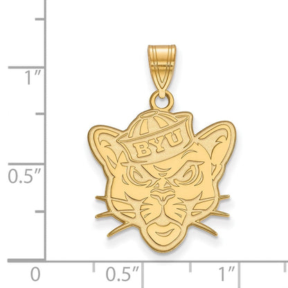 10K Gelbgold Logoart Brigham Young University Cougar Groß Anhänger
