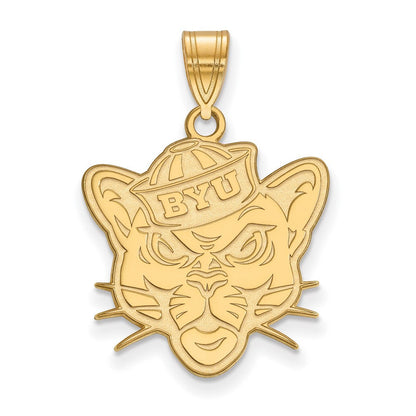 10K Gelbgold Logoart Brigham Young University Cougar Groß Anhänger