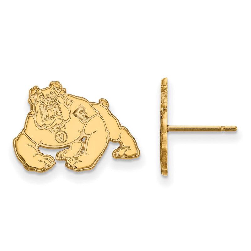10K Gelbgold Logoart California State University Fresno Bulldog Klein Ohrstecker