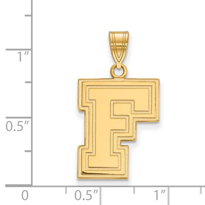 10K Gelbgold Logoart Fordham University Buchstabe F Groß Anhänger