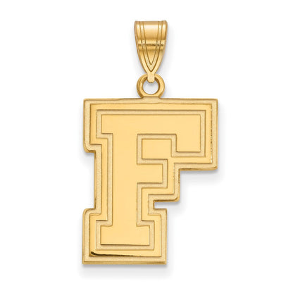 10K Gelbgold Logoart Fordham University Buchstabe F Groß Anhänger