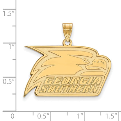 10K Gelbgold Logoart Georgia Southern University Adler Groß Anhänger