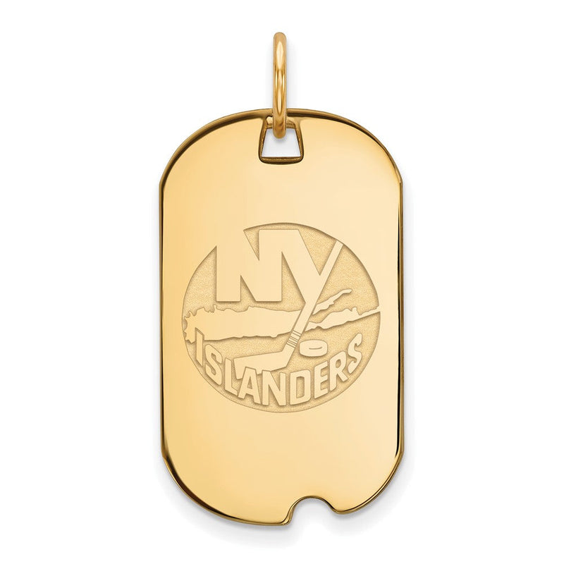 Vergoldet Sterlingsilber Nhl Logoart New York Islanders Klein Erkennungsmarke Anhänger