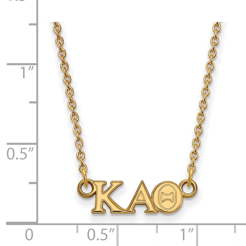 Vergoldet Sterlingsilber Logoart Kappa Alpha Theta Sorority Greek Buchstaben Extra Klein Anhänger 18 Zoll Halskette
