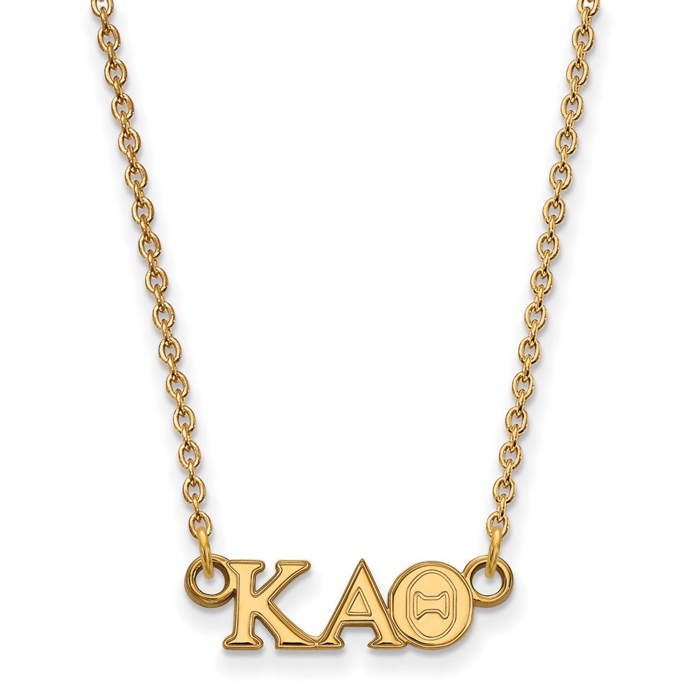Vergoldet Sterlingsilber Logoart Kappa Alpha Theta Sorority Greek Buchstaben Extra Klein Anhänger 18 Zoll Halskette