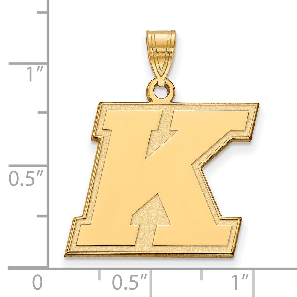10K Gelbgold Logoart Kent State University Buchstabe K Groß Anhänger